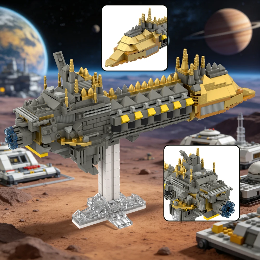 

Popular Sci-Fi Game Series Starship & Battleship Building Blocks Set,STEM Construction Toy for Desktop Decor Gift for Sci-Fi Fan