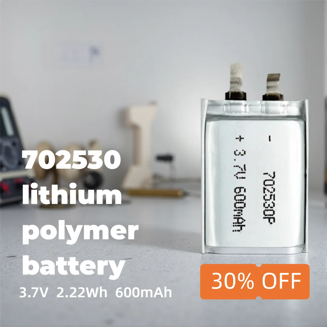 702530 600mAh 3.7V Li-ion Battery High-Energy Rechargeable Cell for Compact Electronics, Wearables, DIY Projects