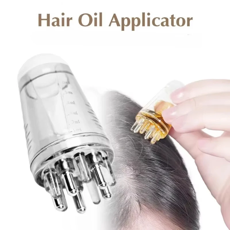 Aplicador de 6 ml para el Cuero Cabelludo, Peine para Líquidos, Masajeador para Aceites Esenciales, Mini Peine de Masaje, Herramientas para el Cuidado del Cuero Cabelludo y Anticaída del Cabello
