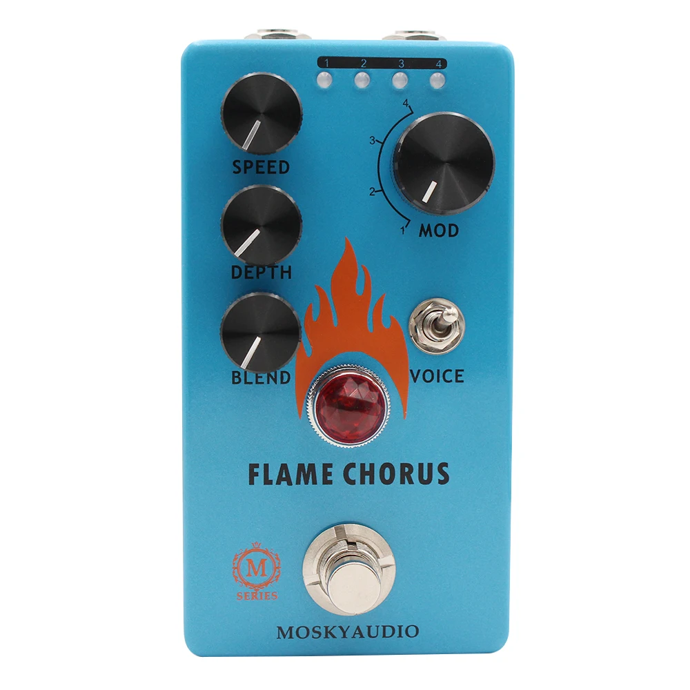 

MOSKYAUDIO FLAME CHORUS Guitar Effects Pedal Chorus Effects SPEED,DEPTH,BLEND 4-MODE SELECTION KNOB Guitar Parts & Accessories