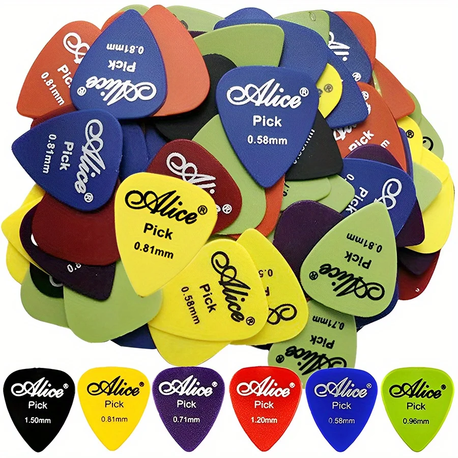 10-50pcs 0.58-1.5mm Mix Thickness ABS Guitar Pick Golden Silvery for Guitar Ukulele Bass Musical Instrument Performance DDJ