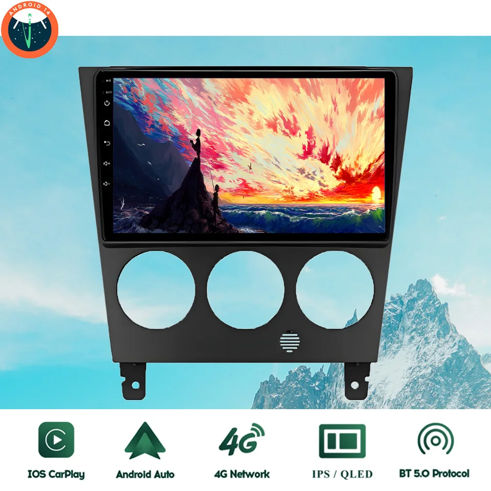 9‘’ QLED Android 14 8G Ram Car GPS Navi Music Video Multimedia Player For Subaru Impreza 2002 - 2007 Auto Stereo Head Unit