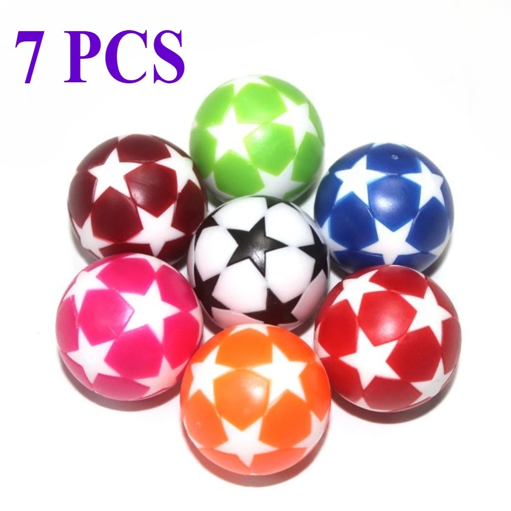 7 Pack 32mm Foosball Balls different color- Table Soccer Replacement Balls with Vibrant ColorsDurable Plastic & Gifts