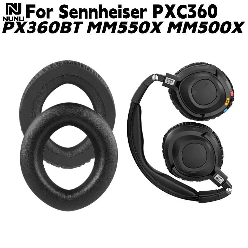 Сменные амбушюры из протеиновой кожи для наушников Sennheiser PXC360 PX360BT MM550X MM500X, амбушюры из пены с эффектом памяти, запасные части для ремонта.