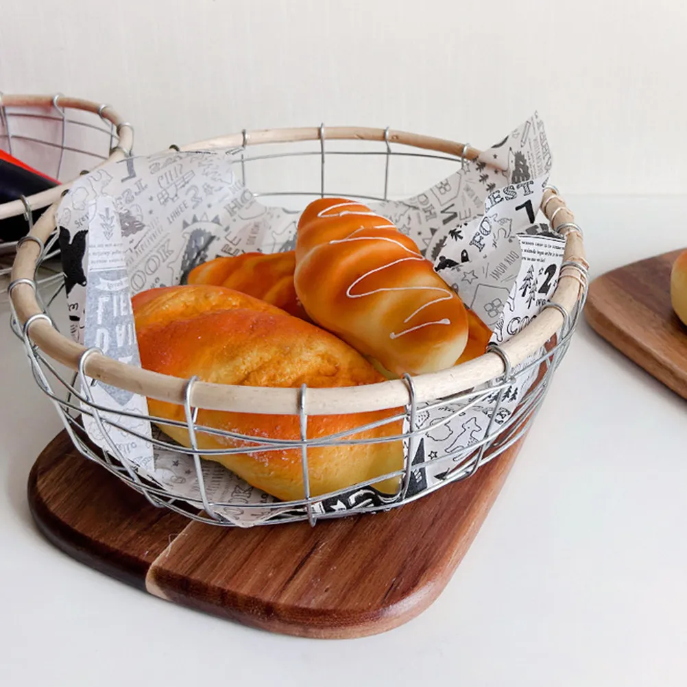 

3Pcs Iron Wire Fruit Basket Metal Wire Storage Basket Multipurpose Kitchen Organizer Fruit Vegetable Holder Snack Bread Tray