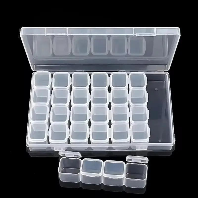 GATYZTORY 28 Grids Diy Diamond Painting Storage Box Craft Embroidery Accessory Organizer Rhinestones Container Organizer