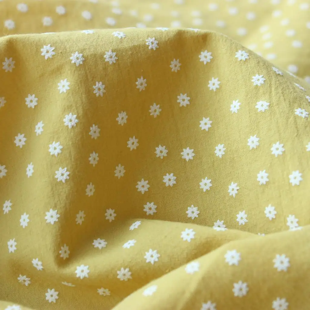 Pure Cotton Plain Cotton Fabric Washed Cotton Crepe Printed Small Broken Fabric Shirt DIY Hand Made Clothes 100x140cm