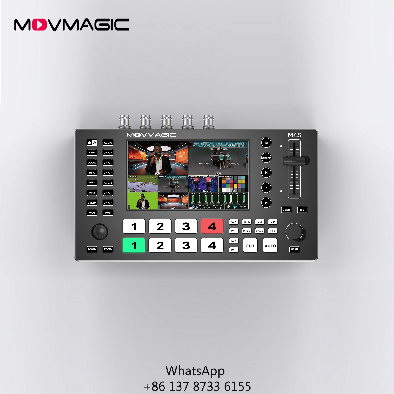 Movmagic High Demand M4S 5 Ch Video Switcher Metal Construction Abundant Multi-Interface Input/Output Swift Horizontal/Vertical