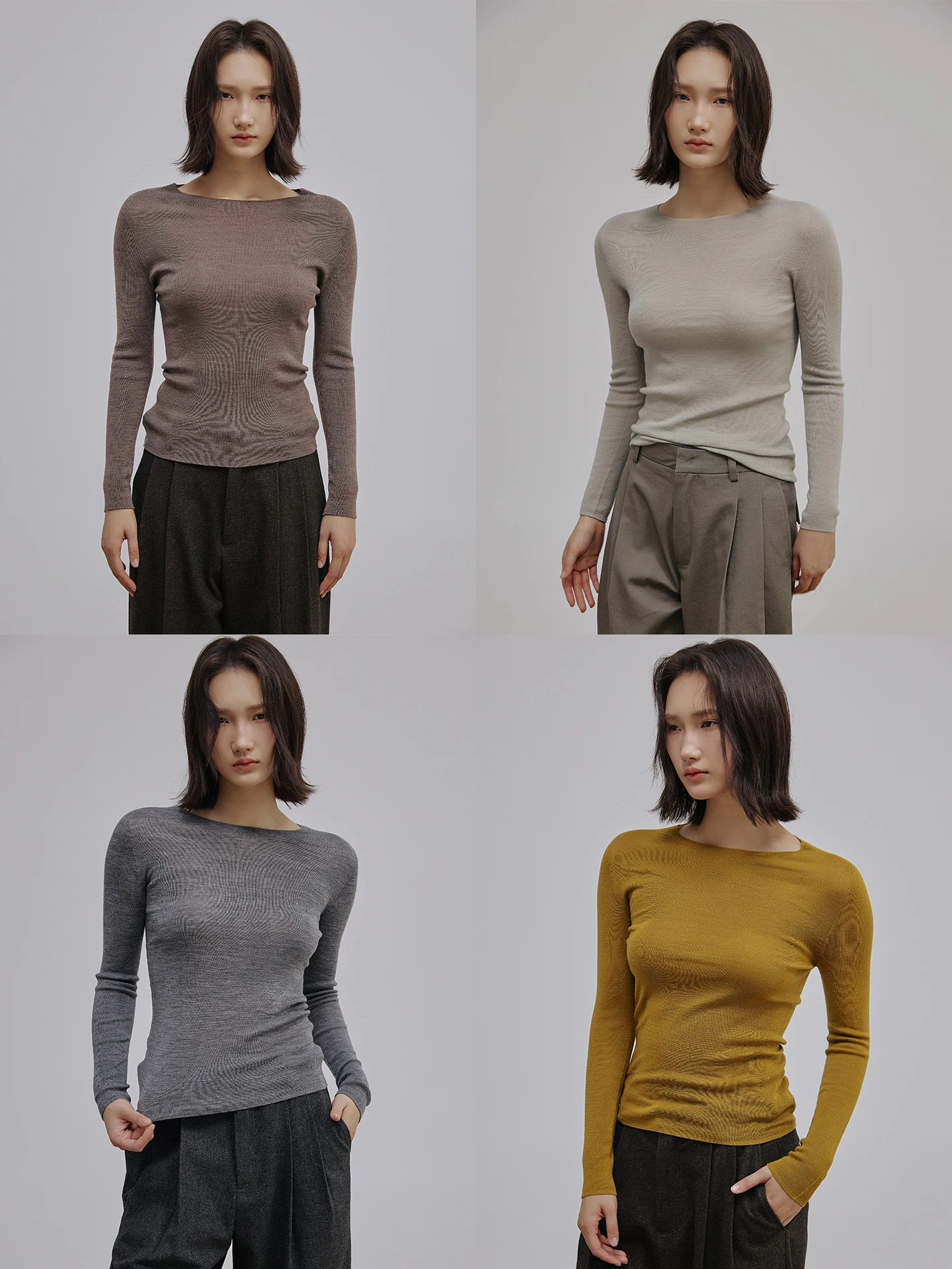 

Женская повседневная кофта из тонкой шерсти Yangzi Island, цельная, с длинным рукавом и круглым вырезом, модель VKI "Tappy irt"