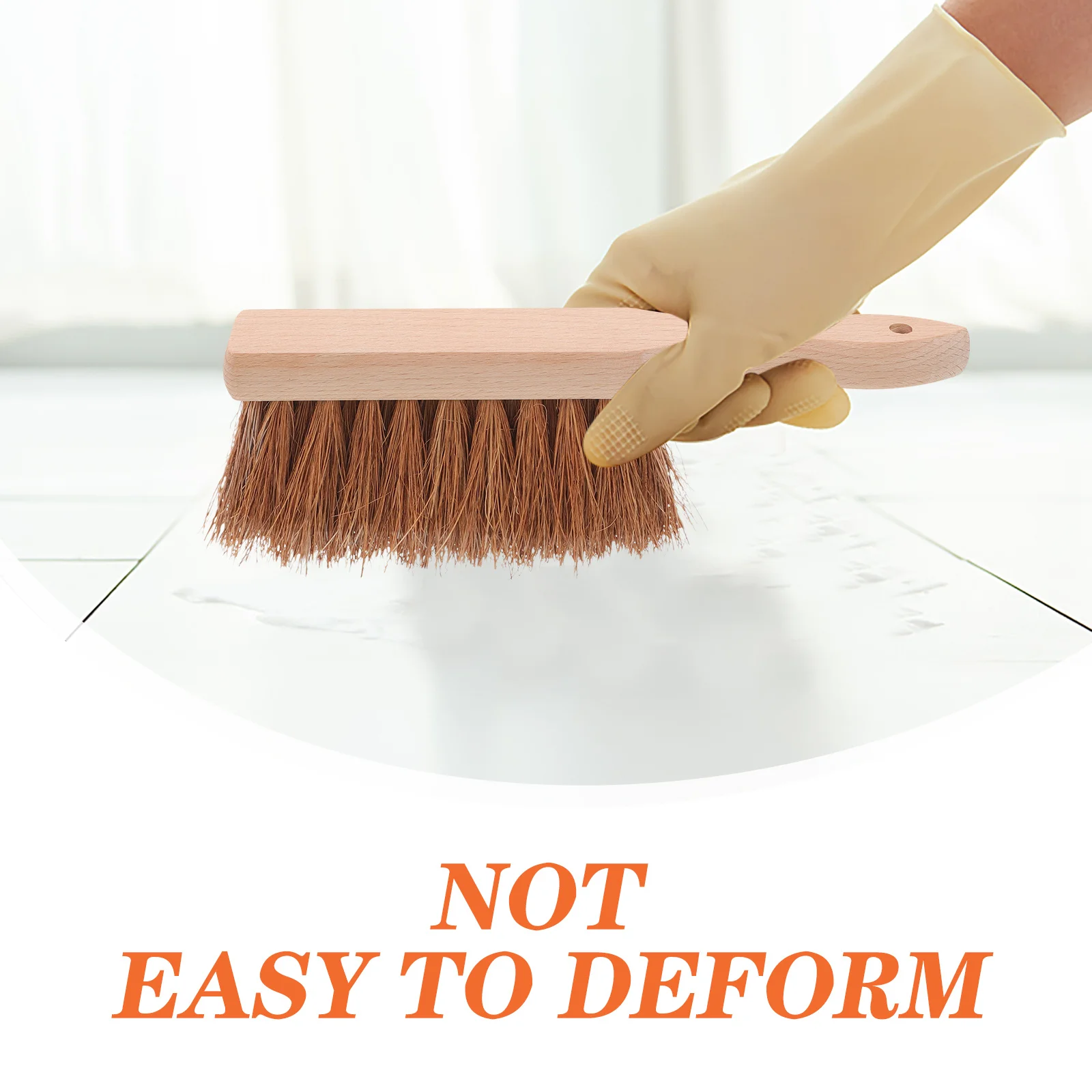 Cepillo para Chimenea con Mango de Madera, Cerdas Resistentes de Fibra de Coco para Limpiar Cenizas, Carbón y Brasas, Herramienta de Limpieza para Chimenea de Interior