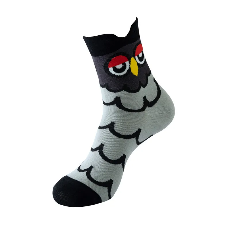 1/5 Pairs 3D Ear Cartoon Animal Girl Socks Children's Owl Pattern Casual Comfortable Versatile Women's Mid Tube Cotton Socks - view 6