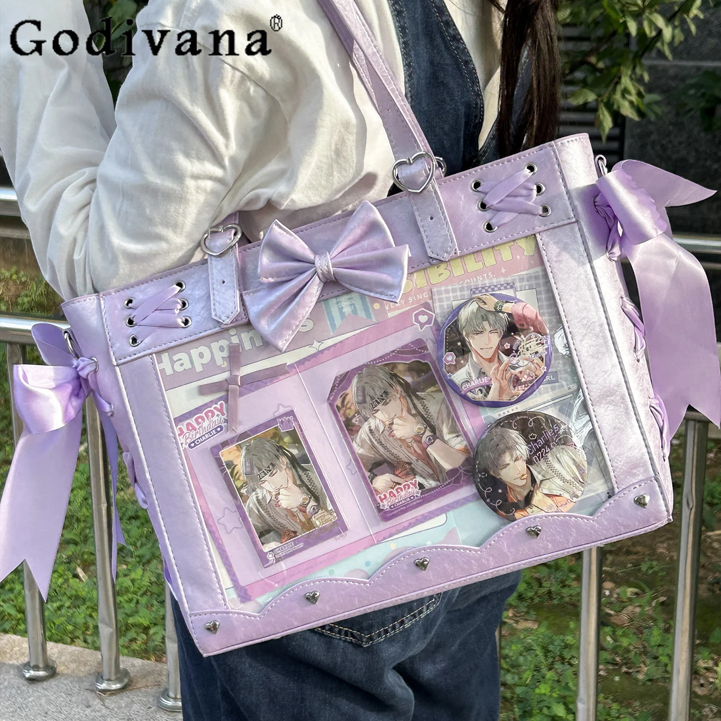 

Y2K Subculture Japanese Original Lolita Single Shoulder Bag Punk Gothic Style Hot Girl Daily Large Capacity Pain Bag for Women