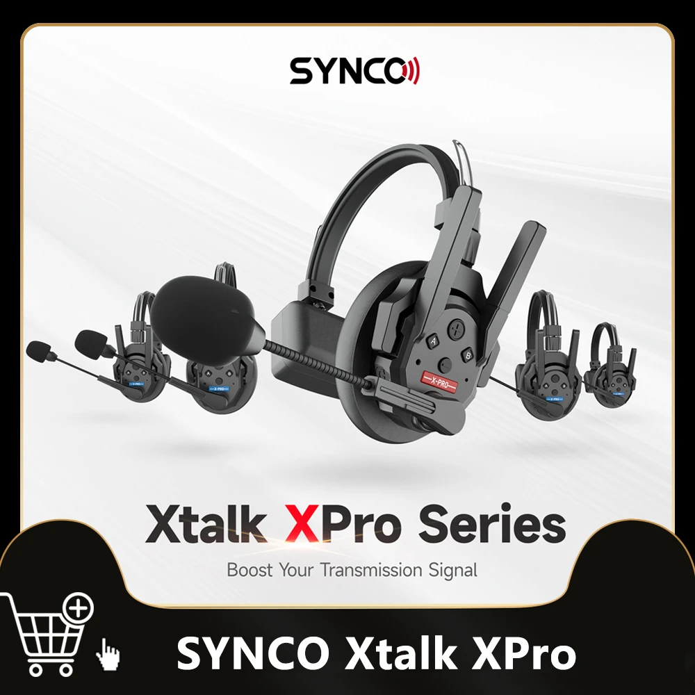 

SYNCO XTalk XPro Series 2.4GHz Wireless Intercom System Headset for Performance Team For Live Show Stage Noise Reduction