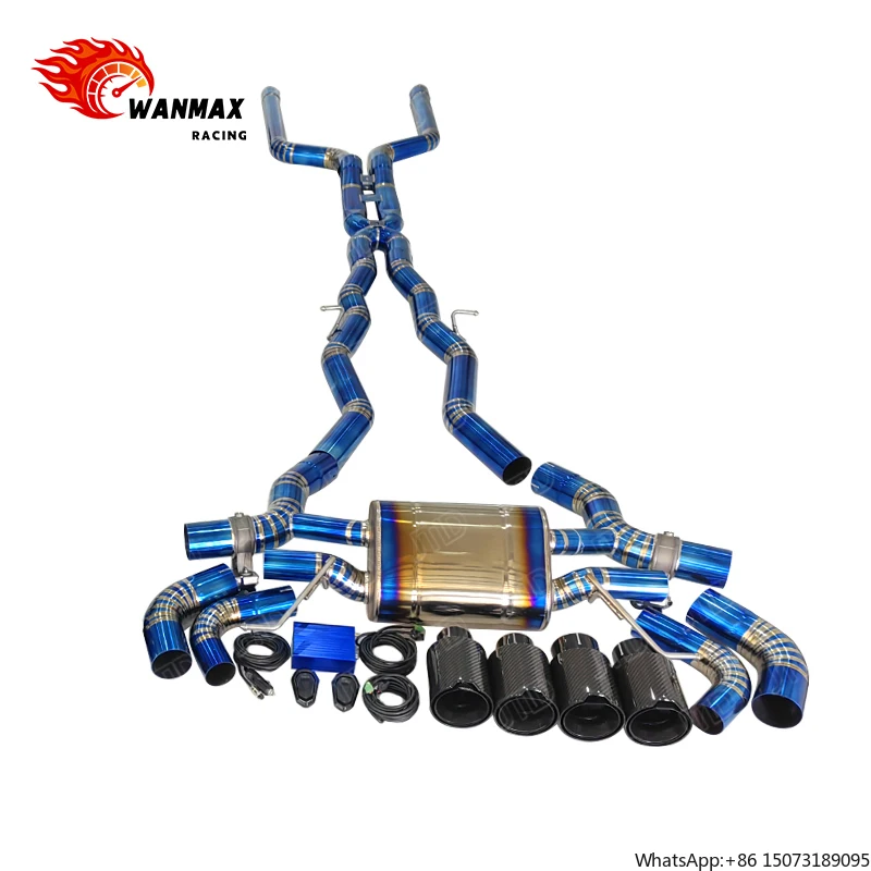 Titanium Alloy Catback Muffler Exhaust System for  M8 Exhaust Equal Length