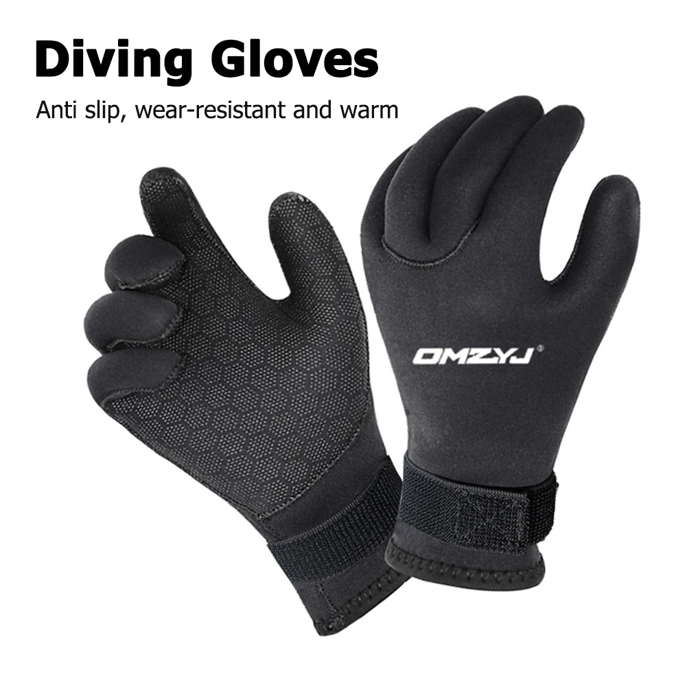 5MM Scuba Diving Gloves Waterproof Five Finger Dive Gloves Anti Slip Neoprene Gloves Thermal for Diving Snorkeling Surfing