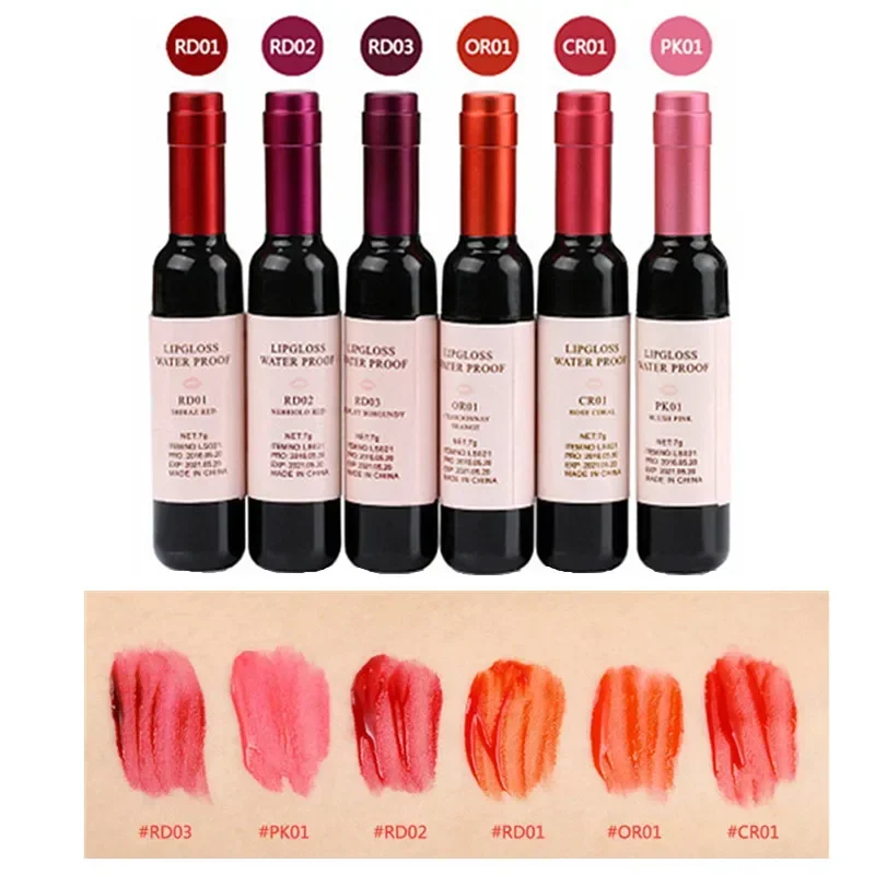 2022 New Arrival Wine Red Korean Style Lip Tint Baby Pink Lip For Women Makeup Liquid Lipstick Lip gloss red lips Cosmetic