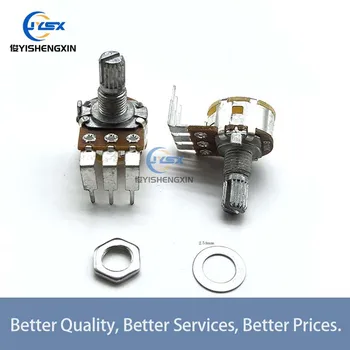 2 uds potenciómetro único WH148 con interruptor 15mm B5K B10K B50K B100K B500K para amplificador de Audio 5k 10k 100k 50k 500k