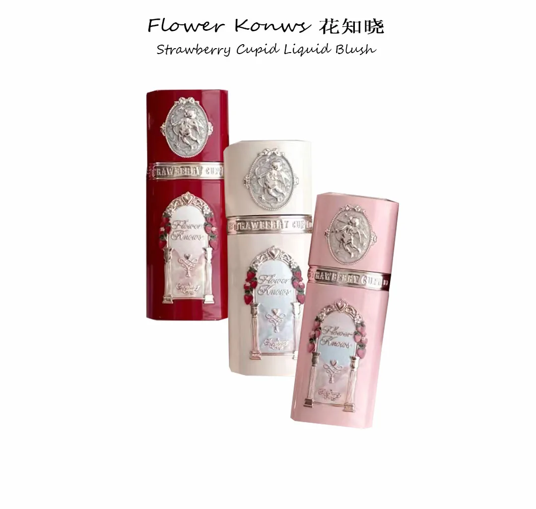 Flower Knows Strawberry Cupido Vloeibare Blusher Multifunctionele wangblush Langdurige hydraterende natuurlijke gezichtsmake-up