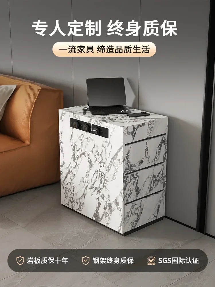 Kitchen mobile small island platform storage type high-level independent guide table household sideboard cabinet, rock slab fall