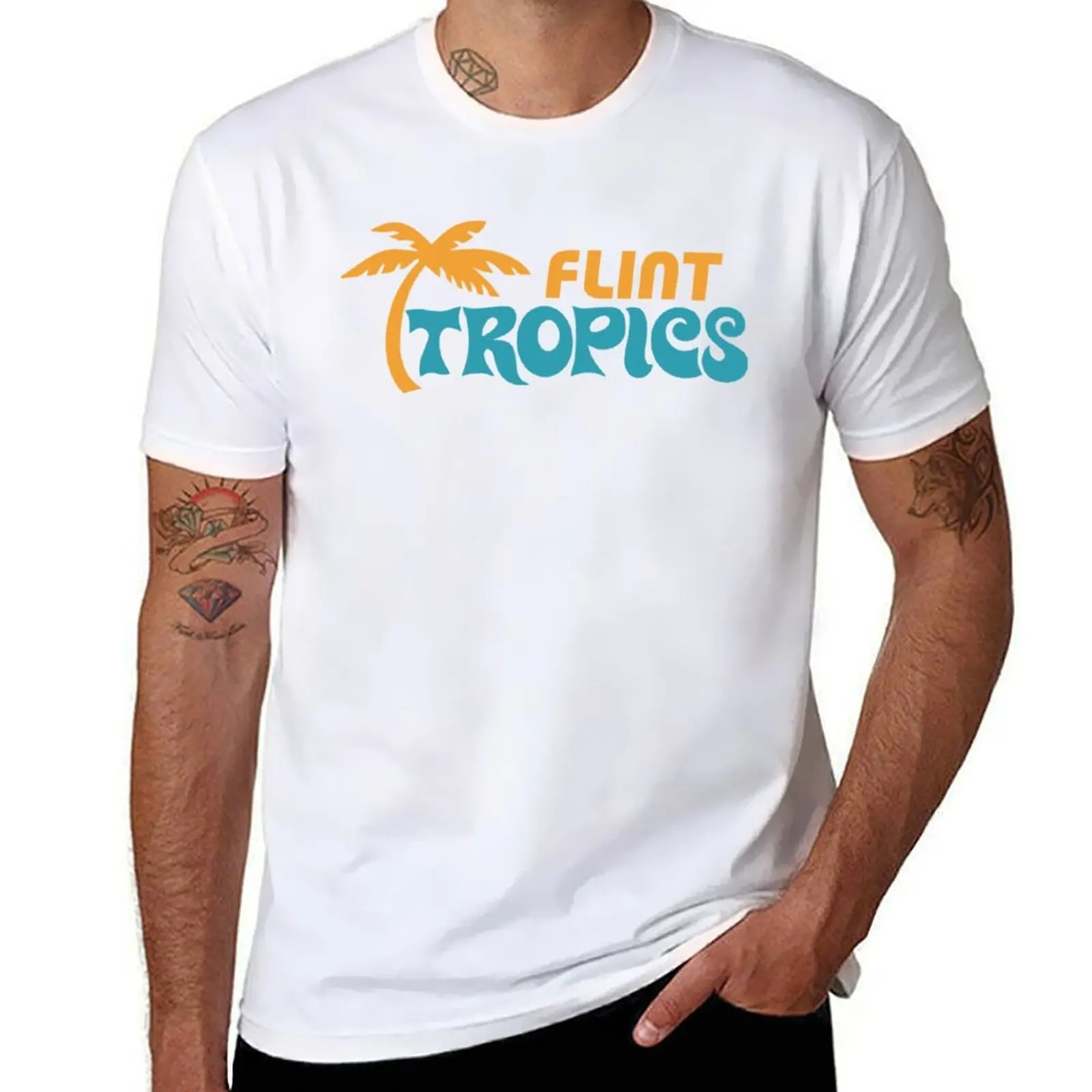 

Flint Tropics Logo T-Shirt t shirts for man cotton soft t shirts designer T-Shirt