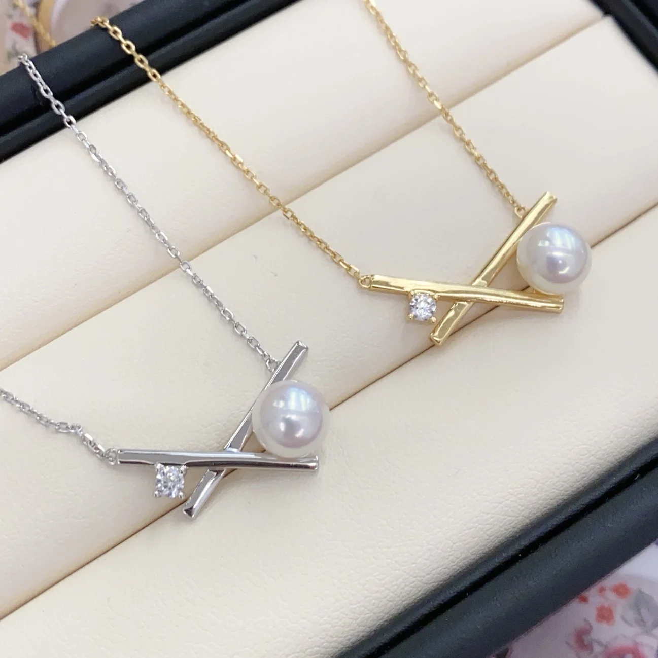 s925-sterling-silver-18k-gold-plated-pearl-pendant-necklace-cross-balanced-design-fashion-jewelry-accessories