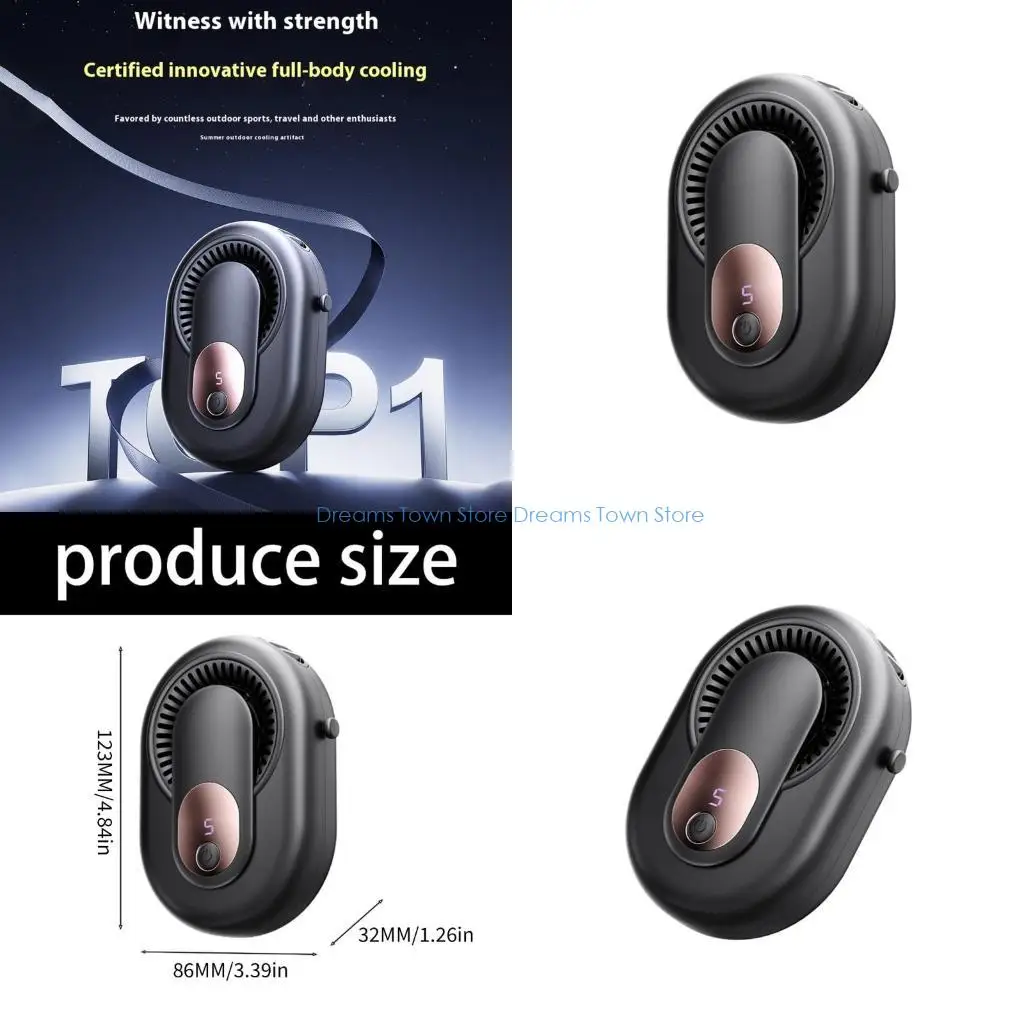 HX6A Portable Waist Clip Fan Hanging Fan Wearable Belt Waist Clip Fan Rechargeable Waist Fan For Sports Outdoor Working