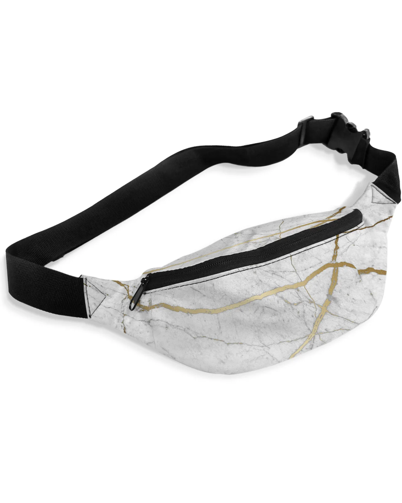 Natural Texture Marble Pattern Waist Bag Women Men Belt Bags Large Capacity Waist Pack Unisex Crossbody Chest Bag