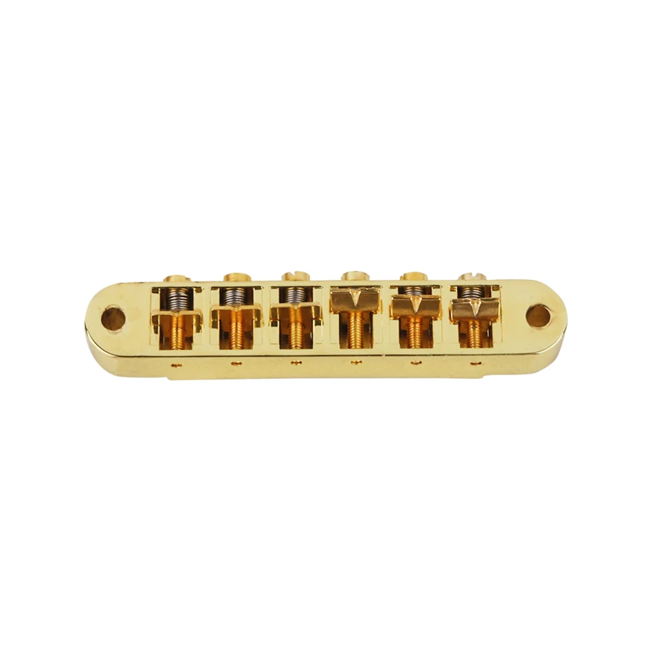 E-Gitarren-Brücke mit festem Sattel, 6 Saiten, goldfarben, ABR-1-Stil, Tune-O-Matic-Brücke für ABR LP SG EPi E-Gitarre – Detail 7