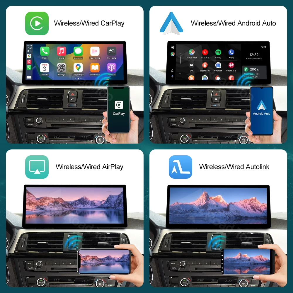 شاشة عرض الوسائط المتعددة اللاسلكية CarPlay Android مقاس 12.3 بوصة لسيارات BMW Series 3 4 F30 F31 F32 F33 F34 F36 2012-2019 #5