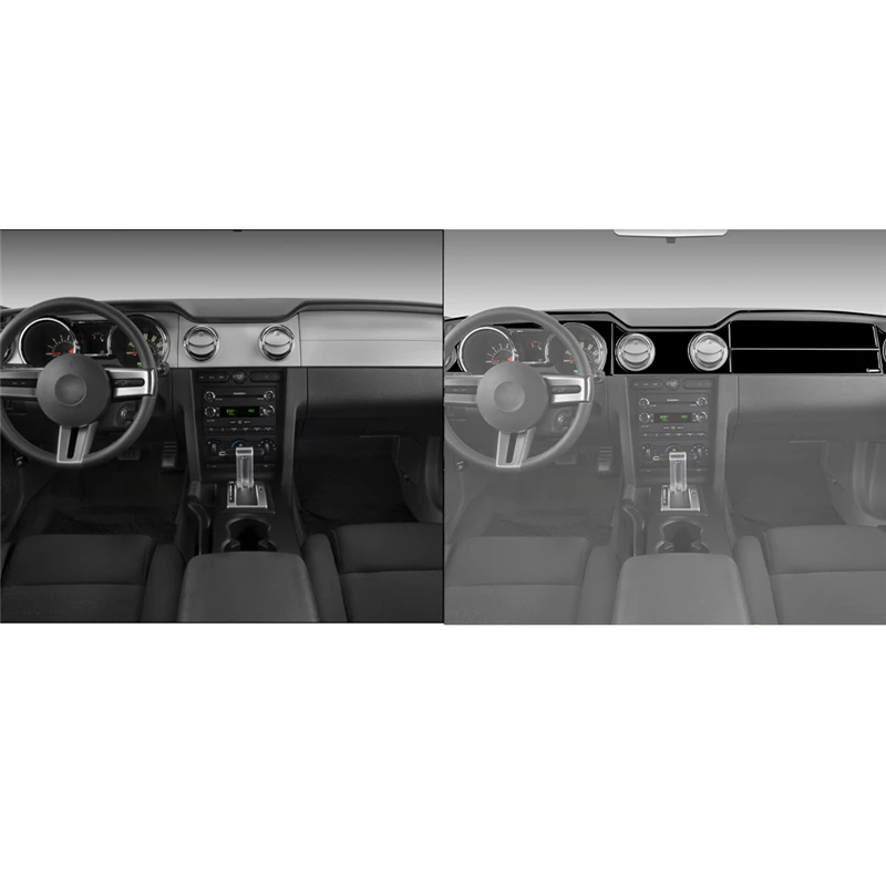 Centre Dashboard Panel Brand New ABS Gloss Black Stickers For Ford Mustang 2005 2006 2007 2008 2009 Car Interior Accessories