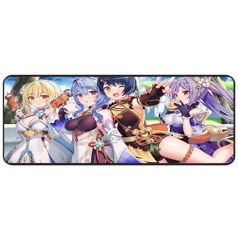 MRGLZY 400*900MM XXL Genshin Impact Mouse Pad Gamer Busty girl Large Desk Mat Computer Gaming Peripheral Accessories MousePads