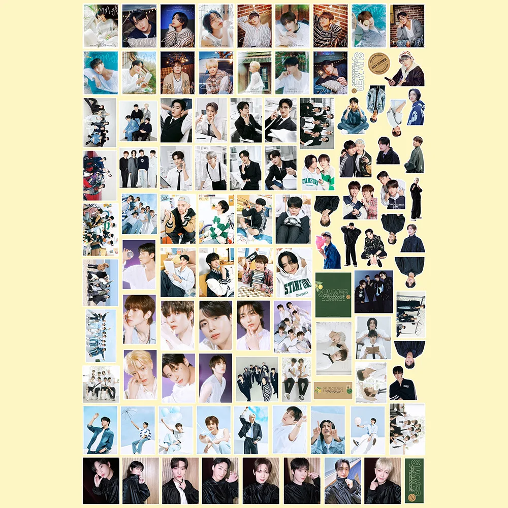 63pcs/Set Kpop ATEEZ 2024 SUMMER PHOTOBOOK Sticker Notebook Luggage Cup Self-adhesive Decoration INS Graffiti Decal Fans Gift