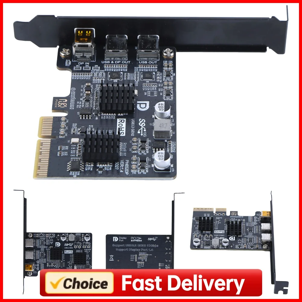 for DP 4K Video Adapter Converter ASM3142 Controller Dual USB-C Port Docking Station TYPE-C Port Monitor Dock Adapter Cards