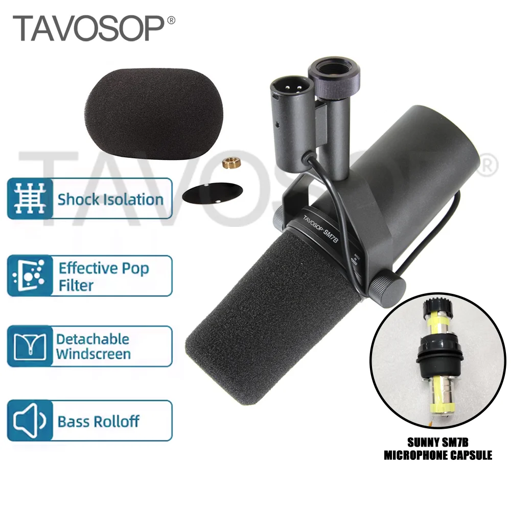 microfono-dinamico-tavosop-sm7b-microfono-vocal-cardioide-usb-xlr-para-grabacion-de-juegos-dj-grabacion-en-vivo-podcasting-y-transmision