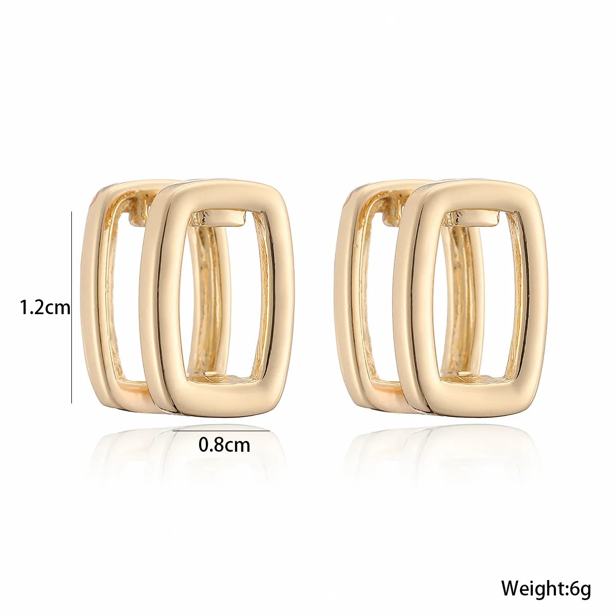 GANPUP Geometrische Quadratische Creolen für Frauen, Alltagsschmuck, Modische Neue Ohrschmuck-Geschenke für Party und Hochzeit – Detail 1
