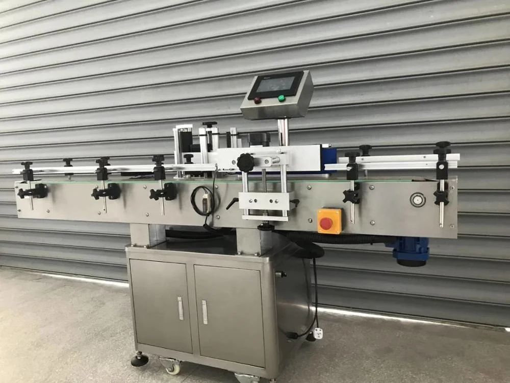 Automatic PLC Beverage Round PET Bottle Chemical Top Self-adhesive Paper Stick Labeling Machinery