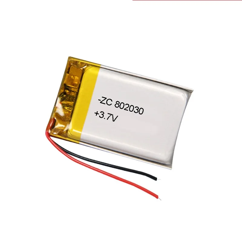 802030   3.7 فولت 420 مللي أمبير بطارية ليثيوم بوليمر قابلة للشحن خلية ليثيوم أيون ل MP3 MP4 MP5 GPS سمّاعات بلوتوث مروحة USB الماوس مدلك