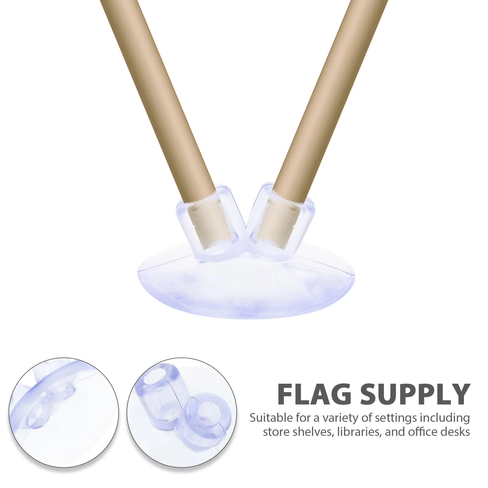 

100 Pcs Suction Cup Flagpole Holder Hanging Cups Small Mount Pvc with Hole Desktop Plastic
