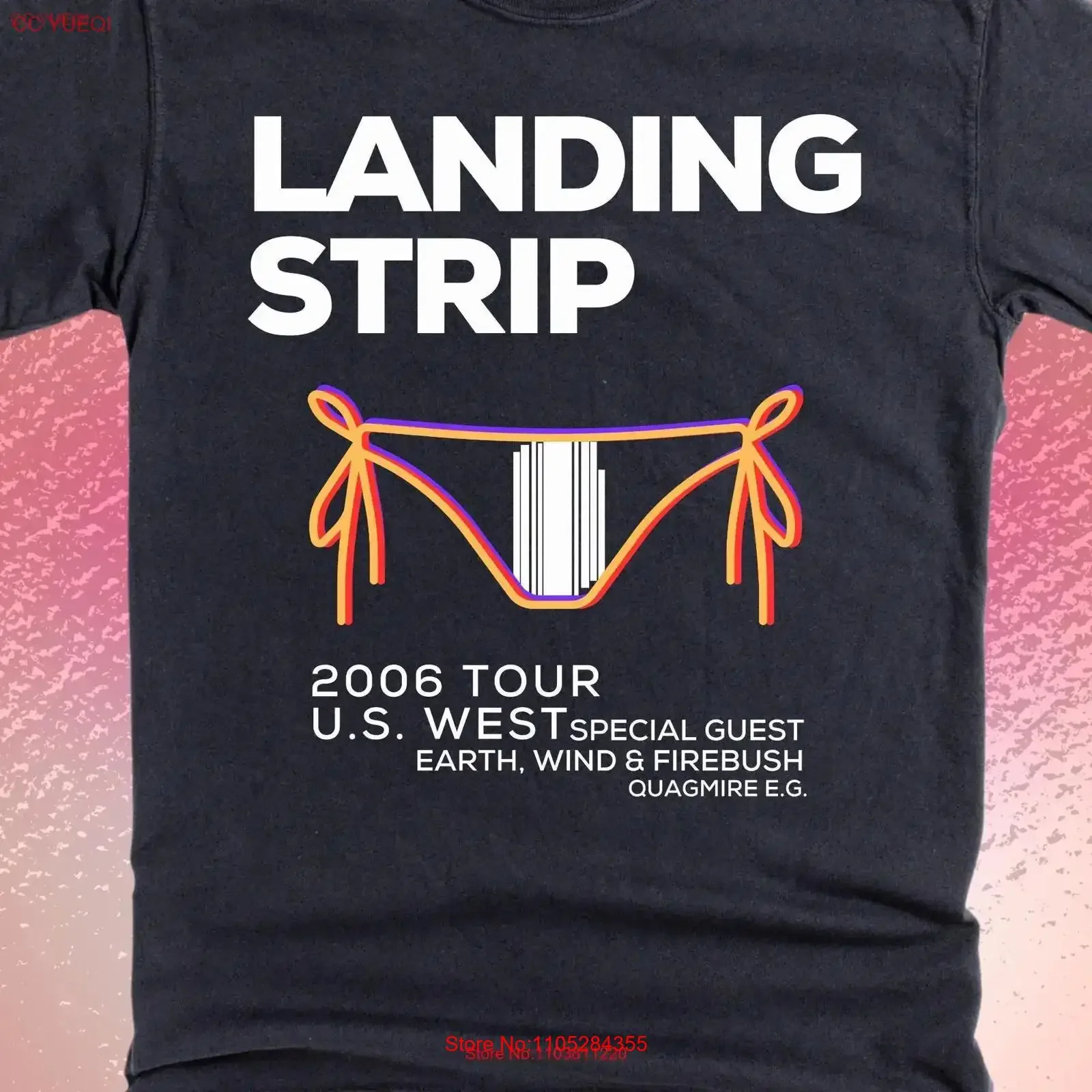 Band merch from Landing Strip Pigment dyed concert T Shirt with some vintage fade and entirely inappropriate art vintage Unisex