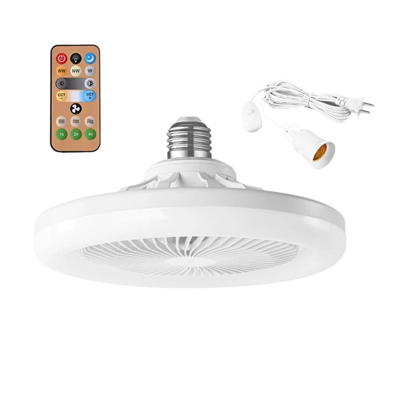 Ventilador teto led com luz lofts piso baixoLâmpada invisível ar com controle remoto