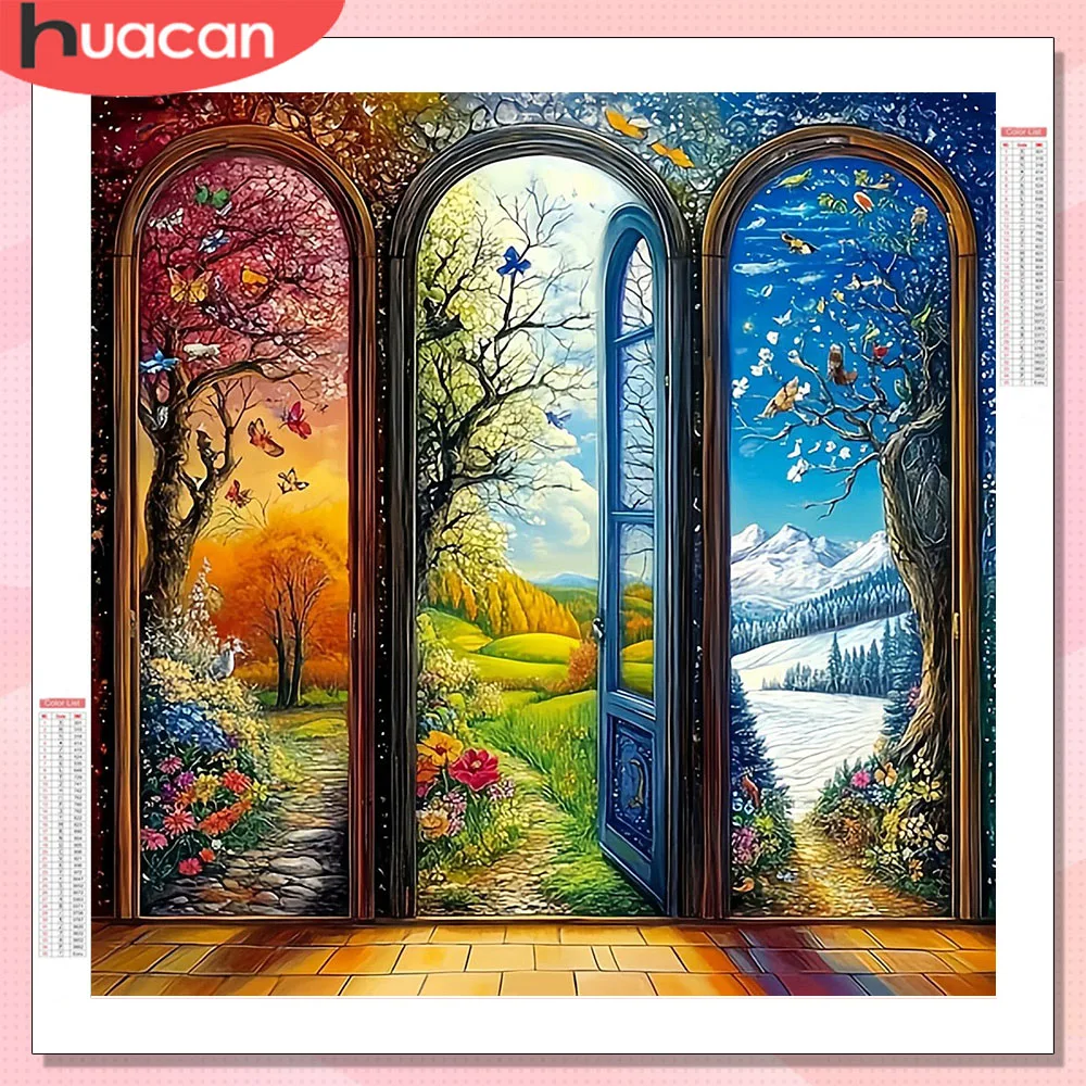HUACAN Diamant-Gemälde für Erwachsene, Baum, Landschaft, Kunsthandwerk, Heimdekoration, moderne komplette Kits, Kunsthandwerk, Mosaik, Saison, DIY-Geschenk
