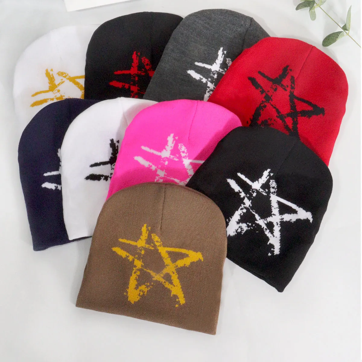 Skull Ski Acryl Gebreide Muts Hiphop Manchet Print Ontwerp Unisex Winter Jacquard Vlam Beanie Mode Trui Hoed Pullover Hoed