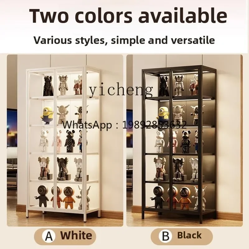

Display Cabinet Household Glass Door Ornament Display Cabinet Adjustable Layer