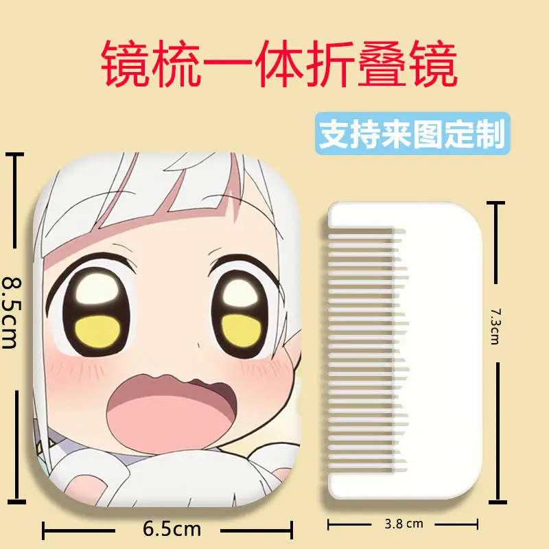 Makeup Mirror Comb Anime Character Dazai Osamu Nakahara Chuuya Cute Folding Mirror Comb Portable