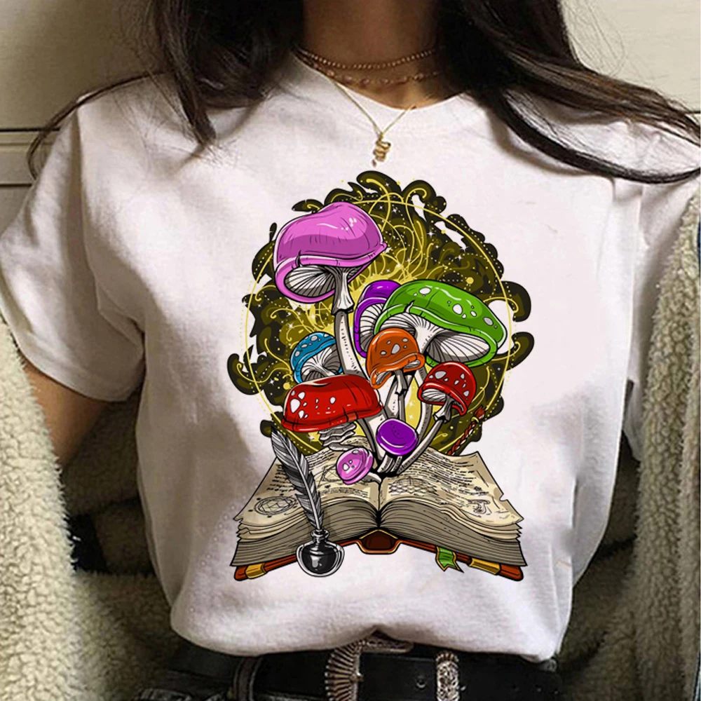 Magic Mushrooms Alien Psychedelic t shirt women harajuku Tee female manga clothes