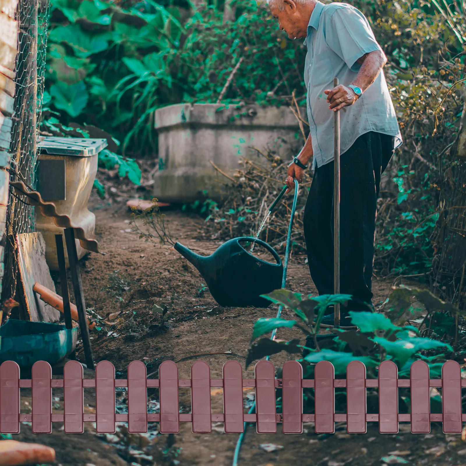 

5 Pcs Imitation Wooden Fence Fences Planting Garden Border Fencing Edging Plastic Baby Decorative