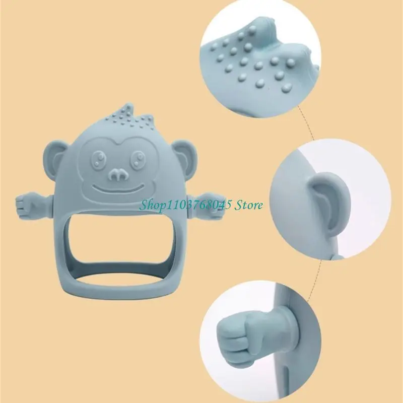 R53F Cartoon Baby Tooth Care Grinder Toy Newborn Silicone Teething Toy
