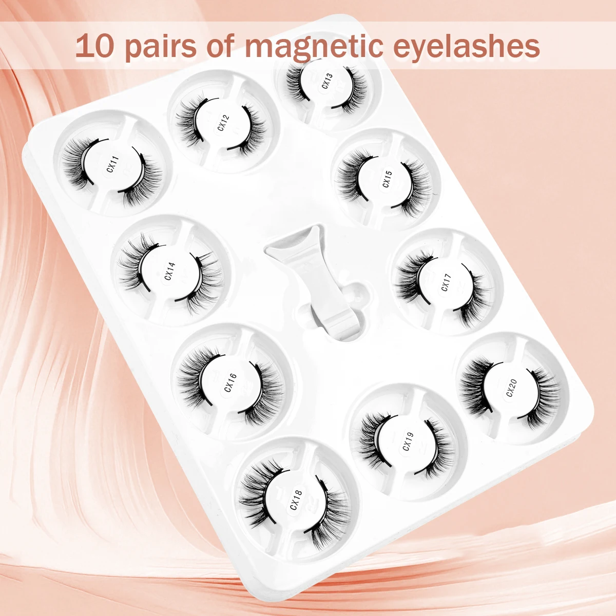 5/10 Pairs Magnetic Fake Eyelashes Kit Handmade Fluffy Faux Mink Lashes Curler 3D False Eyelashes Extension Makeup with Tweezers