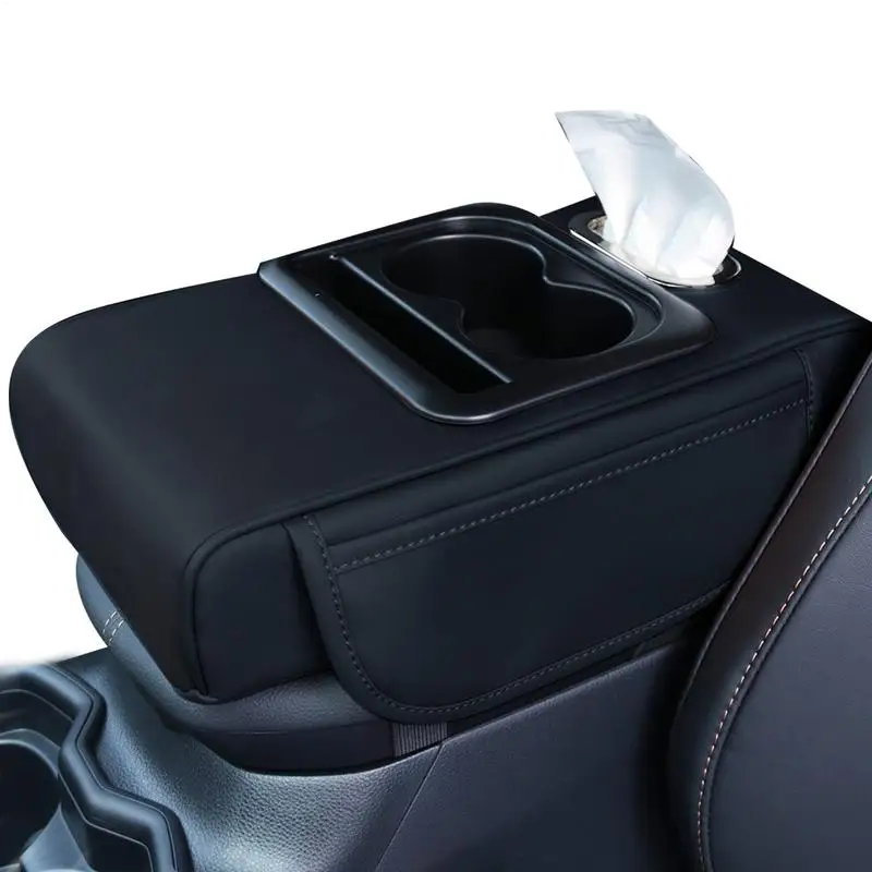

Car Organizer Center Console Large Capacity Armrest Pillow Stylish Console Storage Cup Holder Tissue Box For Most Vehicles