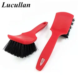 Lucullan Red Tire Brush – Premium Stiff Wheel Cleaning Brush for Auto Detailing & Carpet Tire Car Cleaning Use